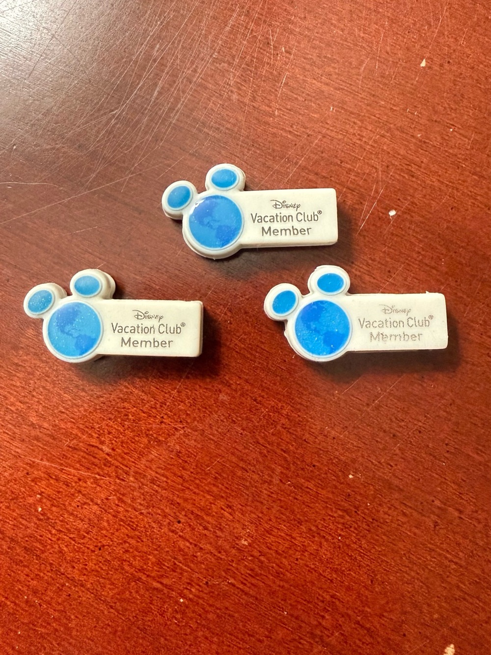 Disney Blue and White Vacation Club Member Pin Trio